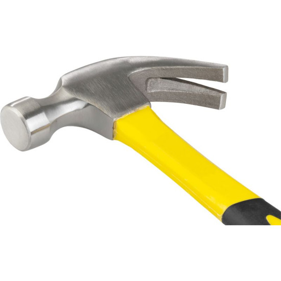 Молоток - гвоздодер Strend рro 450 г, фиброручка  из TрR