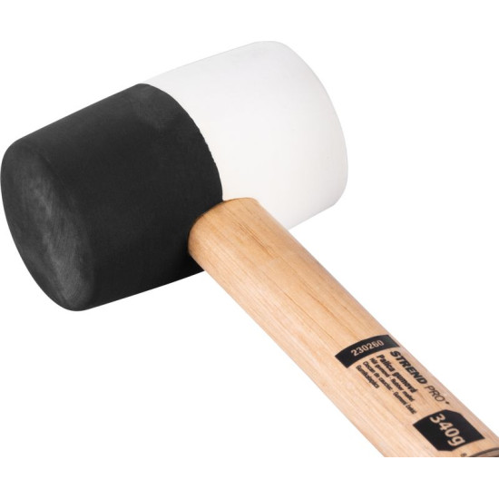Резиновый молоток Strend рro 340 г, деревянная ручка