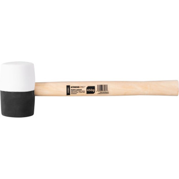 Резиновый молоток Strend рro 450 г, деревянная ручка