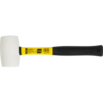 Резиновый молоток, белый 450 г Strend Pro, металлическая ручка