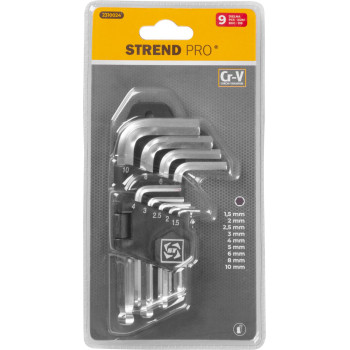 HEX keys set 9pcs, Strend Pro, with ball