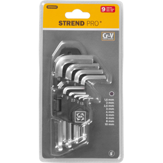 HEX keys set 9pcs, Strend Pro, with ball HEX keys set 9pcs, Strend Pro, with ball