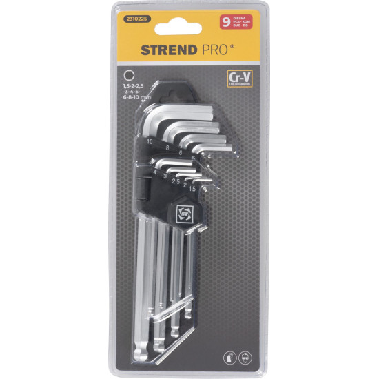 HEX keys set  9pcs  1,5-10mm with ball