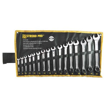 Набор комбинированных ключей Strend рro, 16 шт., 8-24 мм DIN 3113а Набор комбинированных ключей Strend рro, 16 шт., 8-24 мм DIN 3113а