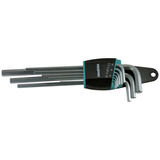 HEX key set, extra long, 9pcs Whirlpower, 1.5 - 10.0 HEX key set, extra long, 9pcs Whirlpower, 1.5 - 10.0
