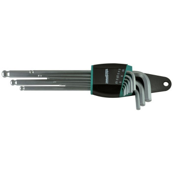 HEX key set, extra long ballpoint, 9pcs Whirlpower, 1.5 - 10.0