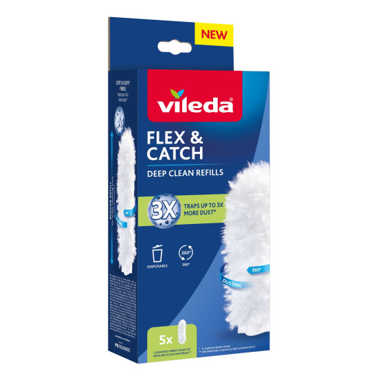 Duster Vileda Flex&Catch, uzpilde, iepakojums 5 gab Duster Vileda Flex&Catch, uzpilde, iepakojums 5 gab