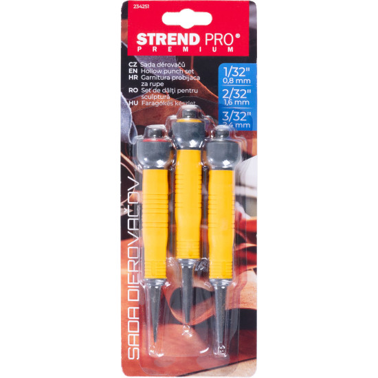 Набор добойников Strend Pro Premium, 3 предмета, двухкомпонентная ручка, 1-2-3"/32"