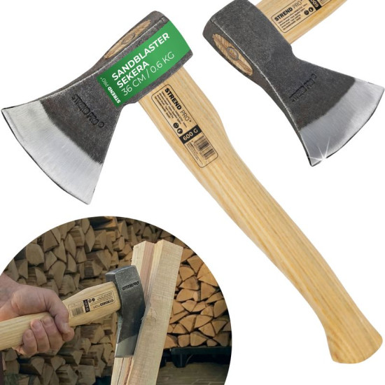 Cirvis 0600g Sandblaster, ar koka kātu 360mm