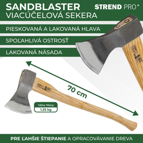 Топор 1250г Sаndblаster с деревянной ручкой 700мм