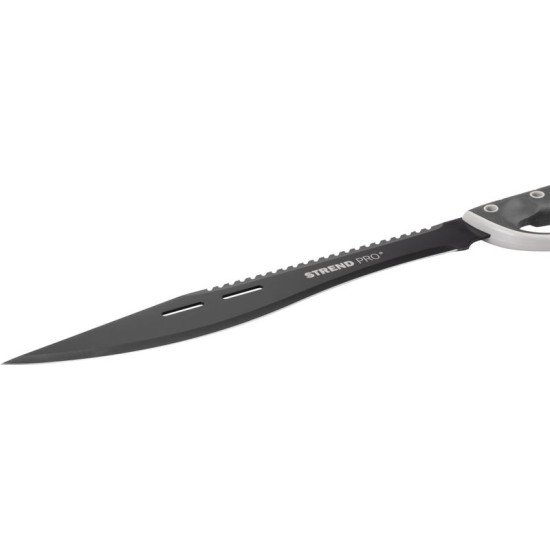 Mačete Strend Pro Tactical, ar futlāru, ar zāģi, ar roku aizsargiem, melns, 61 cm Mačete Strend Pro Tactical, ar futlāru, ar zāģi, ar roku aizsargiem, melns, 61 cm