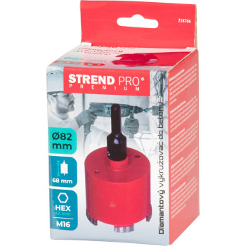 Caurzāģa kronis Strend Pro Premium, 82x68 mm, M16 vītne, 5 zobi Caurzāģa kronis Strend Pro Premium, 82x68 mm, M16 vītne, 5 zobi