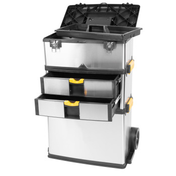 Ящик для инструментов на колесиках Strend Pro , 570x350x830 mm , с ручкой, PVC+ нержавеющая сталь, макс. 36 кг, 3 шт.