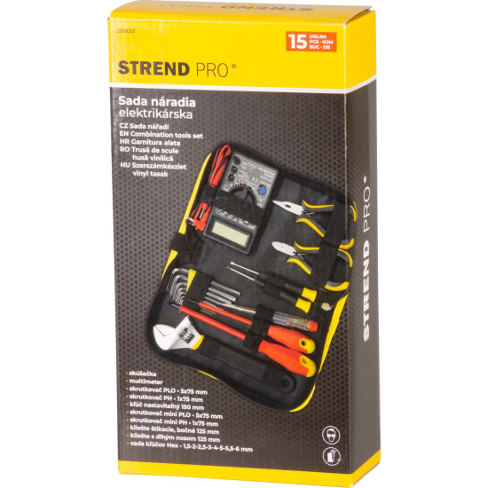 Набор инструментов Strend Pro 15шт + мультиметр