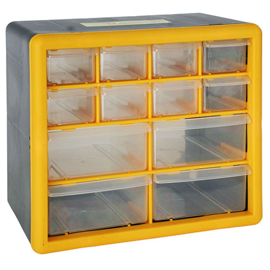 Plastmasas organizators ar 12gb PVC kastēm 265x160x235mm Strend Pro, maks.12kg