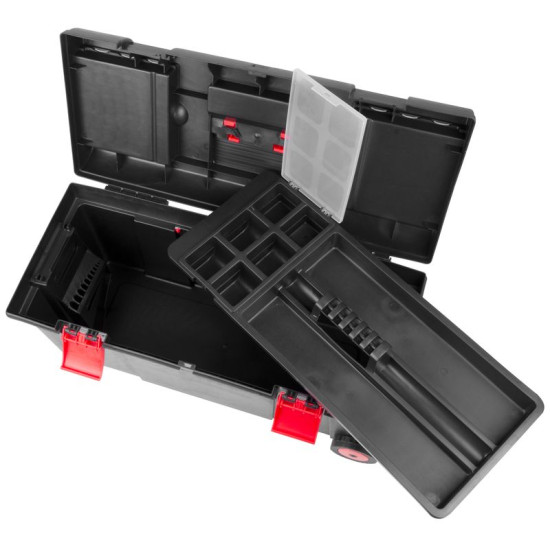 Plastmasas instrumentu kaste
660x300x320mm regulējams rokturis
- ar riteņiem, maks. 15 kg