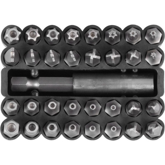 Uzgaļu komplekts 33gb Strend Pro , Cr-V, uzgaļi+turētājs