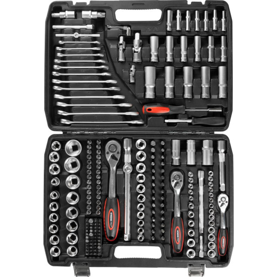 Tools set Strend Pro CUBE 221, 215 pcs 1/2"+1/4"+3/8"