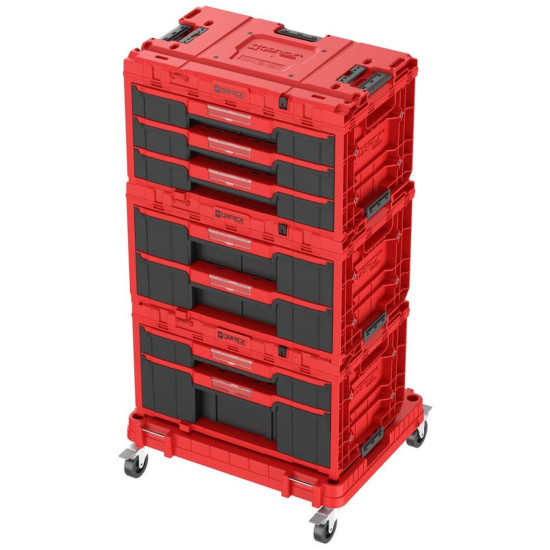 Box QBRICK® System ONE Workshop Red - Cart, 3x Toolbox, 4-piece set of tool boxes