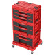 Box QBRICK® System ONE Workshop Red - Cart, 3x Toolbox, 4-piece set of tool boxes