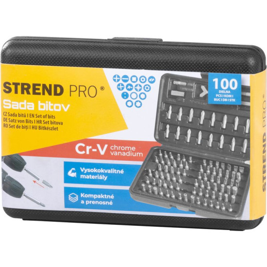 Strend Pro uzgaļu komplekts, 100 gab., futrālī