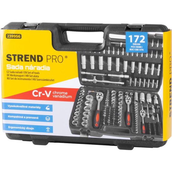 Strend Pro instrumentu komplekts, 172 gab.,1/4", 3/8", 1/2"