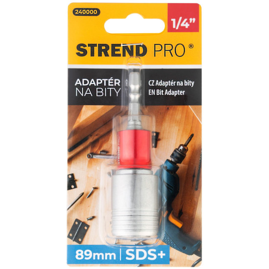 Adapter Strend Pro, 1/4", SDS+, 89 mm, hex Adapter Strend Pro, 1/4", SDS+, 89 mm, hex
