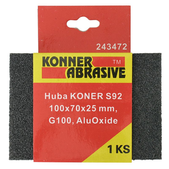 Švamme slīp.KONNER S92 100x70x25 mm, G180, AluOxide Švamme slīp.KONNER S92 100x70x25 mm, G180, AluOxide