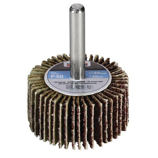Slīplapu disks radiāls KONNER FW402, 40x20 mm, P040 Slīplapu disks radiāls KONNER FW402, 40x20 mm, P040