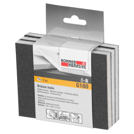 Губка шлифовальная KONNER G180, 125x100x10 мм, ок. 3 кс