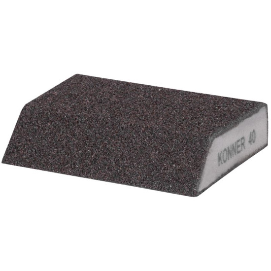 Sponge KONNER G40, 125x90x65x25 mm, sanding sponge, beveled