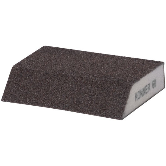 Sponge KONNER G60, 125x90x65x25 mm, sanding sponge, beveled