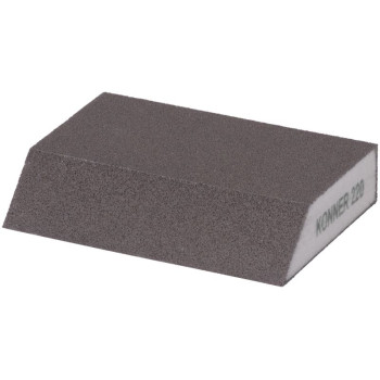 Губка KONNER G220, 125x90x65x25 мм, шлифовальная, скошенная