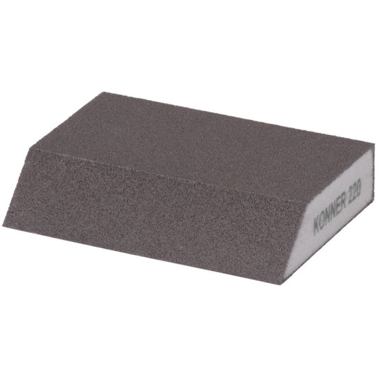 Sponge KONNER G220, 125x90x65x25 mm, sanding sponge, beveled