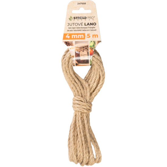 Virve Strend Pro Garden, džuta, dabīga, 4 mm, vīta, L-5 m