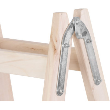 Лестница Strend Pro, 4-ступенчатая, двойная, под покраску, деревянная, 1,32 м, макс. 150 кг