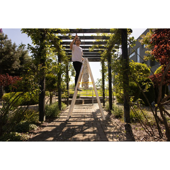 Лестница Strend Pro, 6-ступенчатая, двойная, крашеная, деревянная, 1,92 м, макс. 150 кг