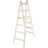 Лестница Strend Pro, 6-ступенчатая, двойная, крашеная, деревянная, 1,92 м, макс. 150 кг