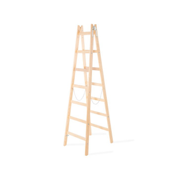 Лестница Strend Pro, 7 ступеней, двойная, крашенная, деревянная, 2,26 м, макс. 150 кг