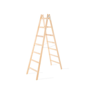 Лестница Strend Pro, 7 ступеней, двойная, крашенная, деревянная, 2,26 м, макс. 150 кг