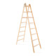 Лестница Strend Pro, 8-ступенчатая, двойная, для покраски, деревянная, 2,56 м, макс. 150 кг