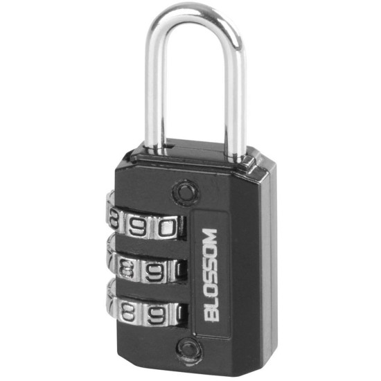 Padlock 20 mm Blossom, galvanized, 3 number codes