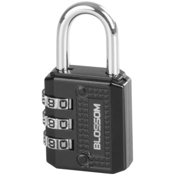 Padlock 30 mm Blossom, galvanized, 3 number codes