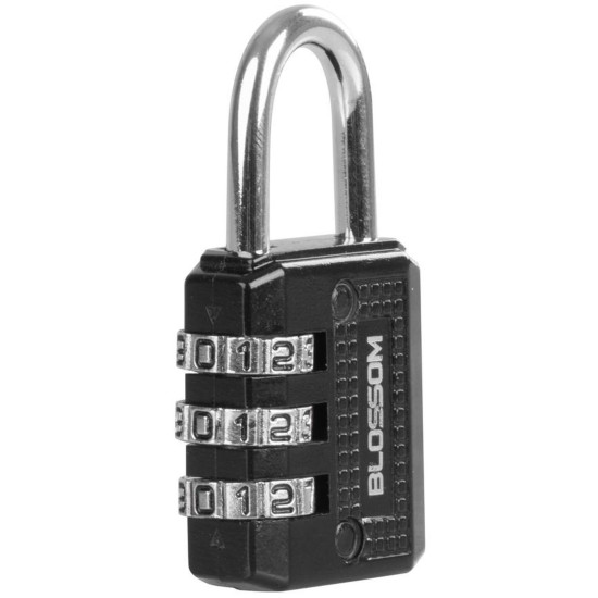 Padlock 30 mm Blossom, galvanized, 3 number codes