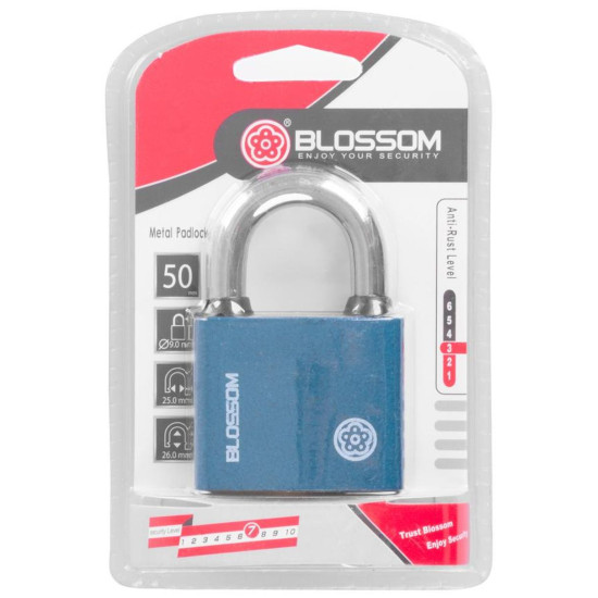 Padlock 50 mm Blossom, steel, Unique