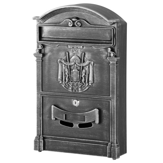 Почтовый ящик ALU, античное серебро, 410x255x90 мм