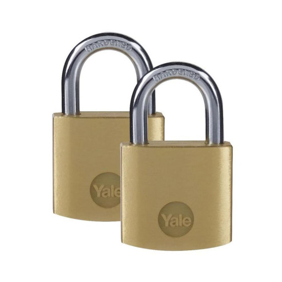 Замок Yale Y110B/40/122/2, стандартная безопасность, навесной замок, 40 мм, унифицированный, 2 замка с 3 ключами