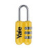 Yale lock YP2/23/128/1, padlock, travel, with numerical combination, yellow