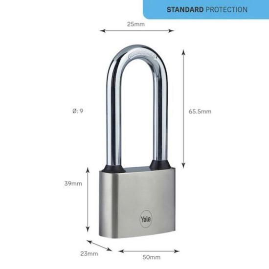 Yale lock Y112/50/165/1, padlock, iron, 50 mm, 3 keys
