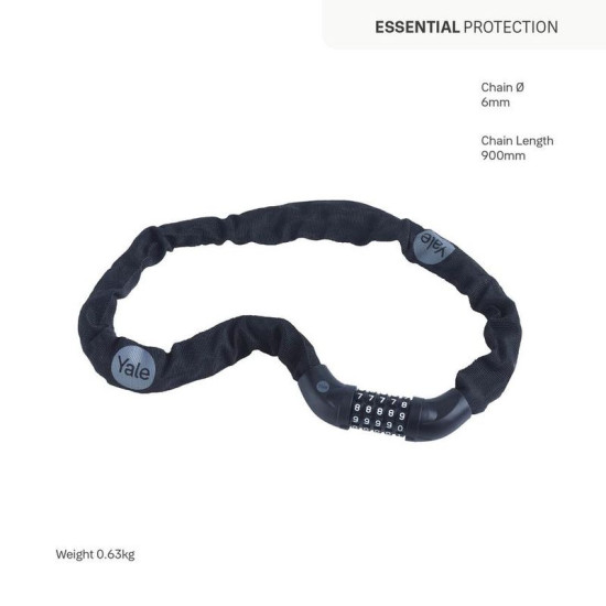 Велосипедный замок Yale YCHC0/6/90/2, цифровой код, 900 мм